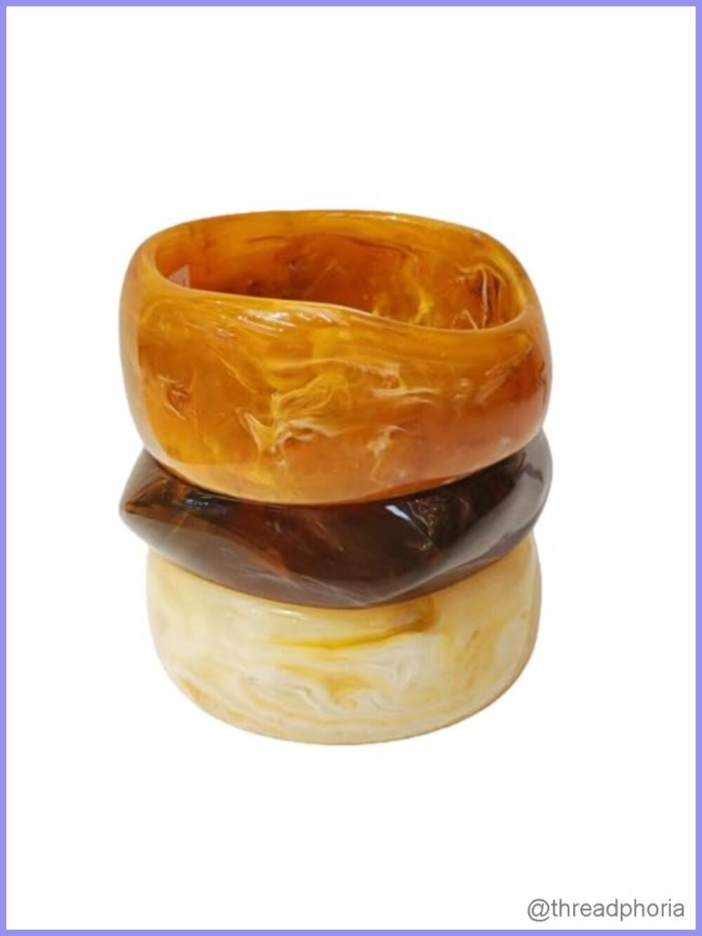 Chunky Acrylic Resin Bangle Set for Women 3-Pack